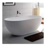 Fienza Nero Cast Stone Solid Surface Bath 1550mm Overflow Matte White ST12-1550