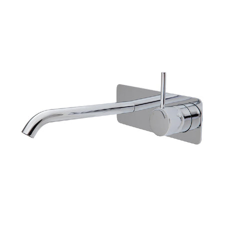 Fienza Kaya Up Wall Basin/ Bath Mixer Set Soft Square Plate 200mm Outlet Chrome 228119-200 (4705865891900)