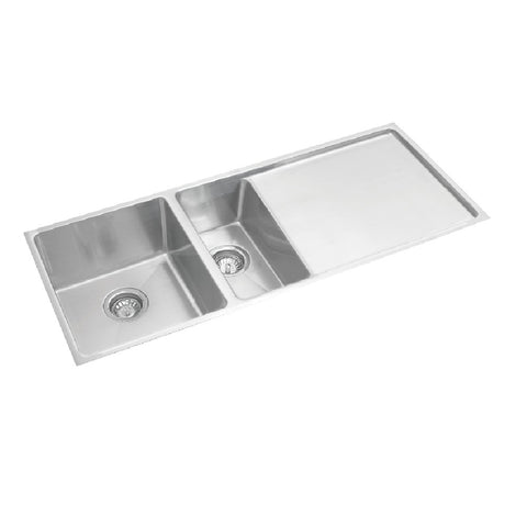 Everhard Excellence Squareline Double Bowl with Drainer 1080mm Stainless Steel 72156
