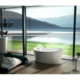 Belbagno Ritz Freestanding Bath Solid Surface 1676mm Matte White BB32-MATTEWHITE