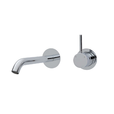 Fienza Kaya Up Wall Basin/ Bath Mixer Set Round Plate 200mm Outlet Chrome 228118-200 (4705865695292)