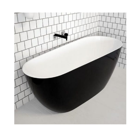 ADP Day Dream 1700mm Cast Marble Freestanding Bath Gloss Black/White DAYDBATH1700B (4641023885372)