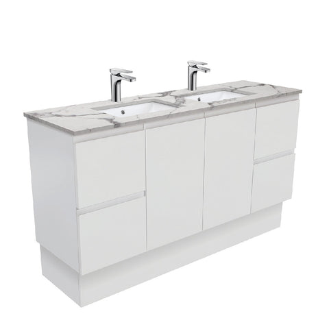 Fienza Fingerpull Matte Calacatta Marble Kicker 1500mm Vanity (Double Bowl)SM150ZKD (4597291155516)