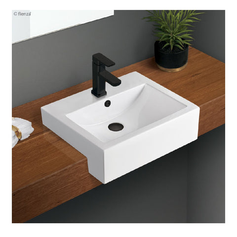 Fienza Semi Recessed Basin Belinda 1th 525mm White RB8050B