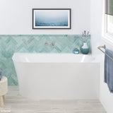 Fienza Chloe Left Hand Acrylic Corner Freestanding Bath 1400mm Gloss White FR75-1400L