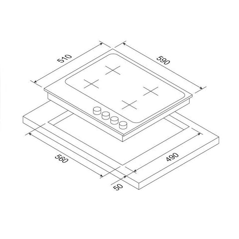 Kleenmaid Cooktop Gas 60cm Stainless Steel GCT6012