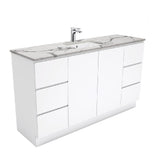 Fienza Fingerpull Calacatta Marble Kicker 1500mm Vanity (Single Bowl)SM150CS (4597290532924)