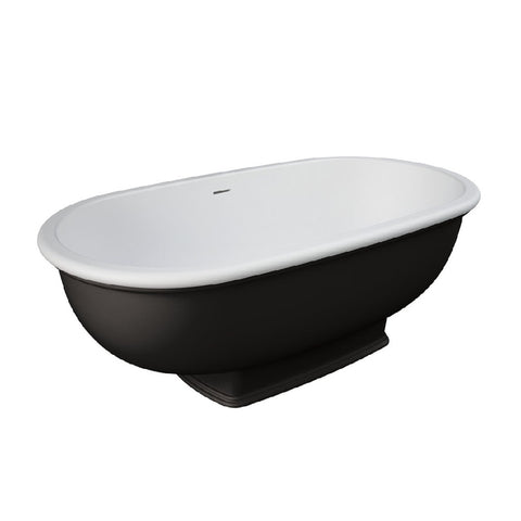 Fienza RAK Washington 1560mm Freestanding Bath Matte Black ST68B