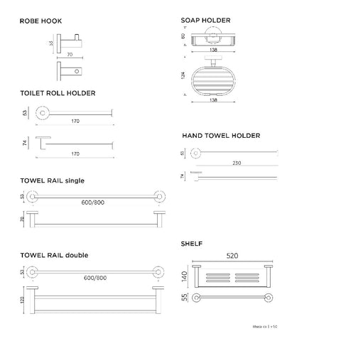 Seima Ithaca Single 800mm Towel Rail Chrome 191405