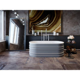 Belbagno Bucciano Freestanding Bath Solid Surface 1675mm Matte Grey BB26161