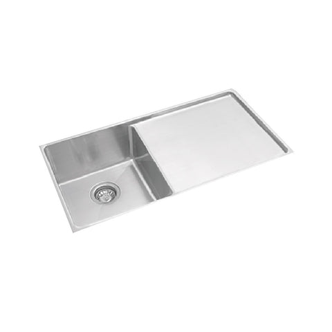 Everhard Excellence Squareline Single Bowl with Drainer 870mm Stainless Steel 72155