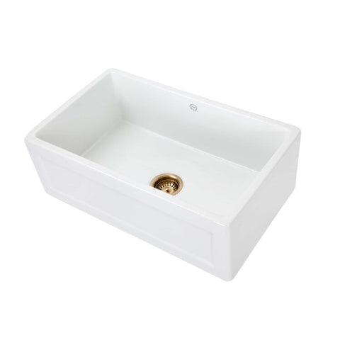 1901 Farmhouse Sink 755mm with Brushed Gold Waste AB5500-BGW
