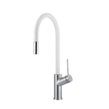 Oliveri Vilo Sink Mixer with Pull Out White and Chrome VT0398B-WH