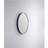 Remer Modern Round Mirror 610x610mm Matte Black Aluminium Frame MR61-MB