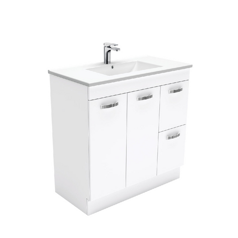 Fienza Dolce 900mm Vanity with Kicker (Right Hand Draws) White TCL90NKWR (4488980398140)