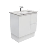 Fienza Fingerpull Matte Calacatta Marble Kicker 750mm Vanity (Left Drawers) SM75ZKL (4597290893372)