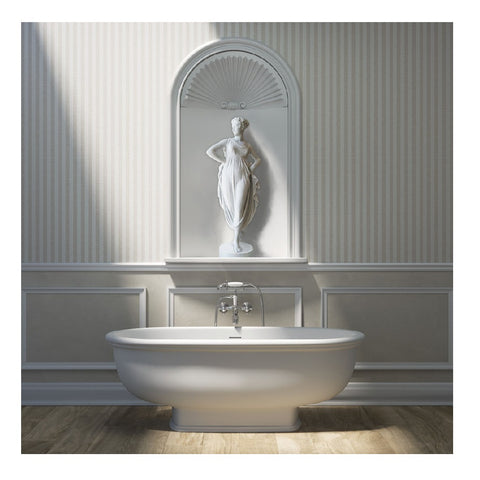 Fienza RAK Washington 1560mm Cast Stone Freestanding Bath Matte White ST68