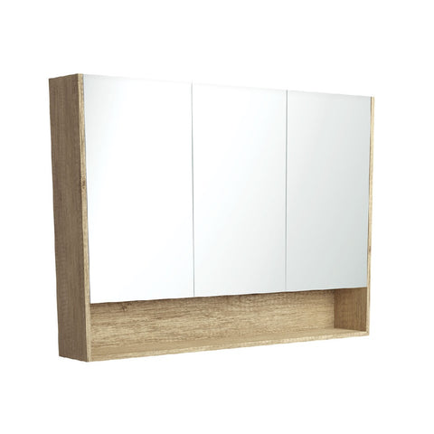 Fienza Mirror Cabinet 1200mm with Undershelf Scandi Oak PSC1200SS (4689840373820)