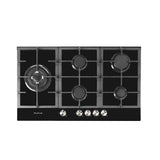 Artusi Cooktop 90cm 5 Burner Gas Hob Glass Black CAGH9000B (4615427784764)