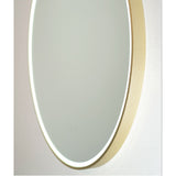 Remer Sphere Mirror Demister LED 800x800mm Brushed Brass Aluminium Frame S80D-BB