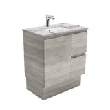 Fienza Edge Industrial Calacatta Marble Kicker 750mm Vanity (Right Drawers) SM75XKR (4597292040252)