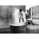 Belbagno Ritz Freestanding Bath Solid Surface 1676mm Matte Grey BB32-MATTEGREY