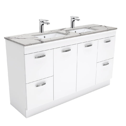 Fienza Unicab Calacatta Marble Kicker 1500mm Vanity (Double Bowl)SM150NKWD (4597289975868)