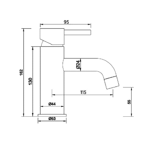 Seima Verso Curve Basin Mixer Matte Black 191946