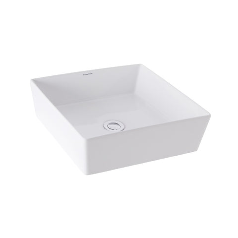 Johnson Suisse Venezia Square Basin White (Includes Pop Up Waste) JBSV038.PW6