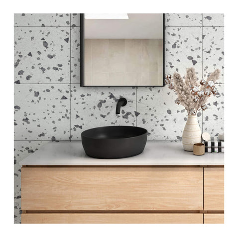 Oliveri Naples Basin Round Counter Top Matte Black NA3771B
