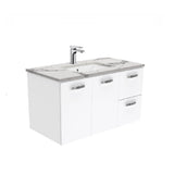 Fienza Unicab Calacatta Marble Wall Hung 900mm Vanity (Left Drawers) SM90JL (4597289484348)