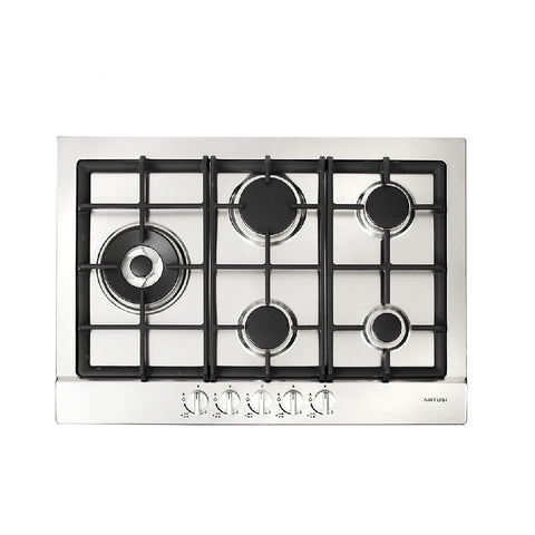 Artusi Cooktop 70cm Gas Hob With Side Wok Flame Failure Stainless Steel AGH70XFFD (4615427555388)