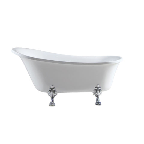 Fienza Clawfoot Acrylic Bath 1700mm White with Chrome Feet FR25501700C (4597285224508)