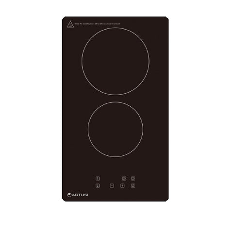 Artusi Cooktop 30cm 2 Zone Ceramic Touch Control Black CACC32A (4615426670652)