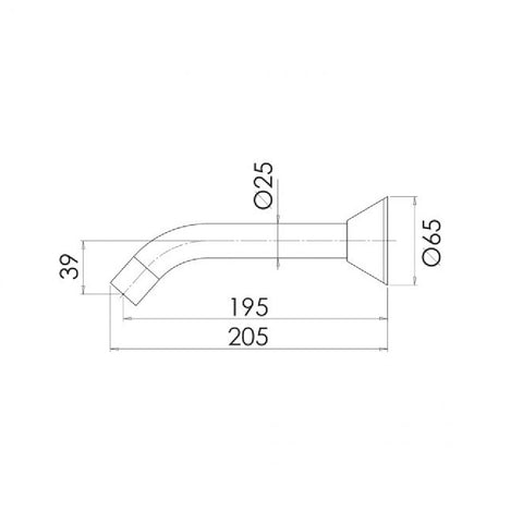 Phoenix Ivy Bath Outlet 200mm Chrome 669 CHR