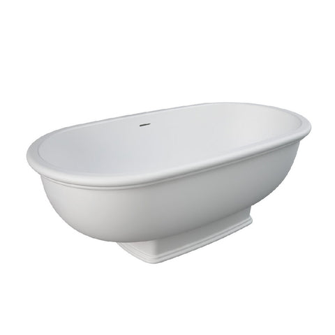 Fienza RAK Washington 1560mm Cast Stone Freestanding Bath Matte White ST68