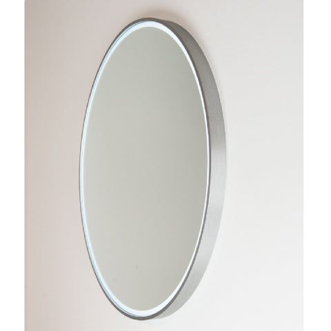 Remer Sphere Mirror Demister LED 800x800mm Brushed Nickel Aluminium Frame S80D-BN