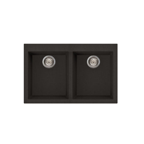 Artusi Sink Two Bowl  790mm X 500mm Black AGS792B (4615432831036)