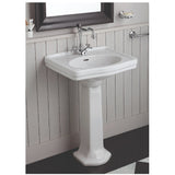Turner Hastings Claremont 58 x 45 Wash Basin & Pedestal 3th White CL582BP-3TH