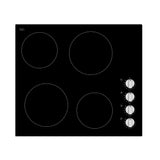 Artusi Cooktop 60cm Ceramic Electric 4 Zone W/ Knobs Black ECK604 (4615427326012)