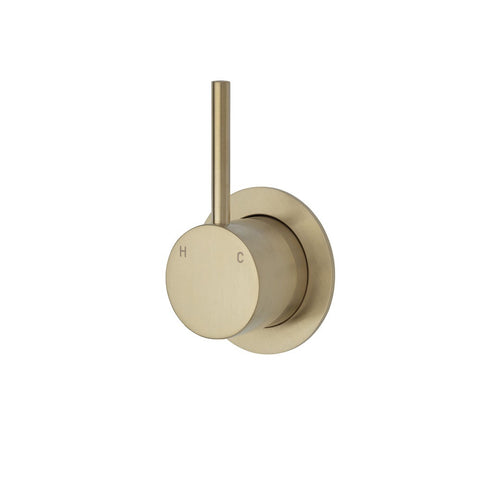 Fienza Kaya Up Wall Mixer Small Round Plate Urban Brass 228114UB (4705868349500)