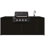 Euro Alfresco Outdoor Kitchen Sasha 2.3m long Black Cabinetry/20mm Sparkling Black Stone Benchtop Free Assembly, Check & Measure* Sasha01