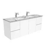 Fienza Fingerpull Calacatta Marble Wall Hung 1500mm Vanity (Double Bowl)SM150FD (4597290303548)