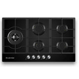 Kleenmaid Cooktop Gas 90cm Black GCTK9012