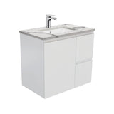 Fienza Fingerpull Matte Calacatta Marble Wall Hung 750mm Vanity (Right Drawers) SM75ZR (4597290663996)