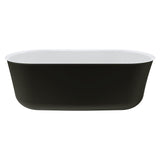 Fienza Windsor Acrylic Freestanding Bath 1700mm Matte Black with Gloss White Interior FR72-1700B