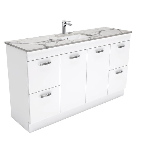 Fienza Unicab Calacatta Marble Kicker 1500mm Vanity (Single Bowl)SM150NKWS (4597289943100)