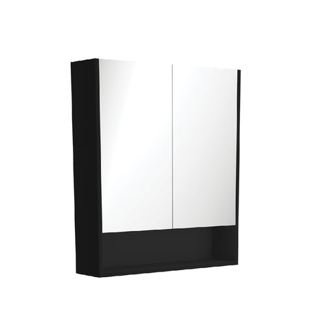 Fienza Mirror Cabinet 750mm with Undershelf Matte Black PSC750SB (4689840504892)