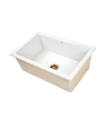 1901 Sink Inset 820mm with Brushed Gold Waste AB5800-BGW