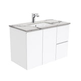 Fienza Fingerpull Calacatta Marble Wall Hung 900mm Vanity (Left Drawers) SM90FL (4597290139708)